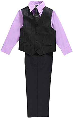 Young Kings Big Boys' "Suleiman" 4-Piece Vest Set - black, 8