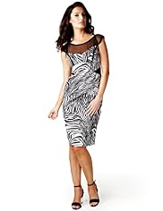 Per Una Speziale Cotton Rich Zebra Print Bodice Bodycon Dress