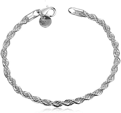 Minkang Fashion Jewelry 925 Solid Silver Snake Chain Bracelet
