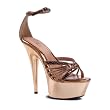 6 Inch Sexy High Heel Shoes Metallic Sandals Bronze D Orsay Shoes Open Toe