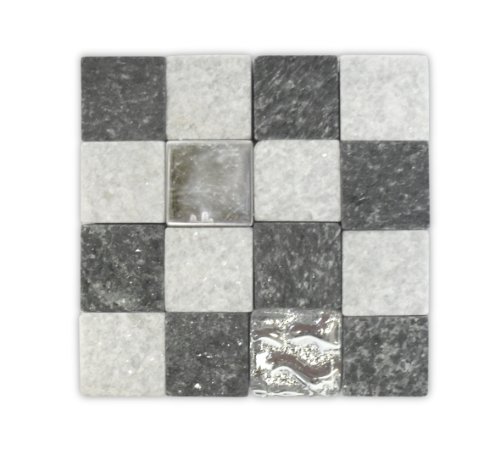 Tradestock Ltd I Style My Home Quartz Mosaic Untersetzer, grau
