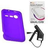 GTMax Purple Soft Rubber Silicone Skin Protector Cover Case + Clear LCD Scr ....