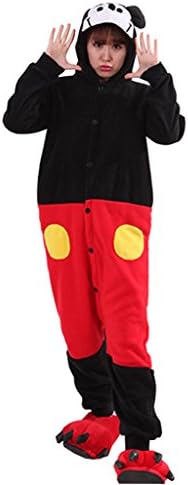 Ddwolf Halloween Fleece Mouse Onesie Unisex Adult(Black,M)