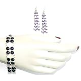 Bracelet and Earring Set Sterling Silver and Amethyst Gemstones Jewelry 31 Grams