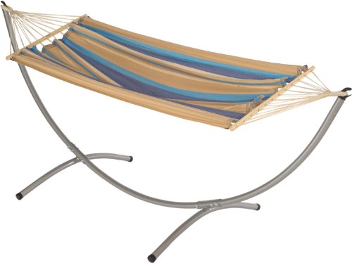 Jobek 55069 Soleil Arc Set Metallgestell mit Stabh&auml;ngematte Miss Brasil blau hellblau brau Preisvergleich