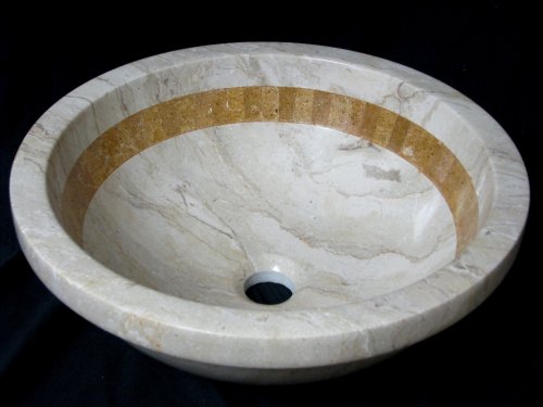 Tools: Stunning Sahara Gold Bathroom Sink Above Counter or Drop in with Inca Gold Marble Mosaic Inlay Amazing Product Super Low Prices
