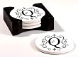 Monogram Round Absorbent Coaster - Q