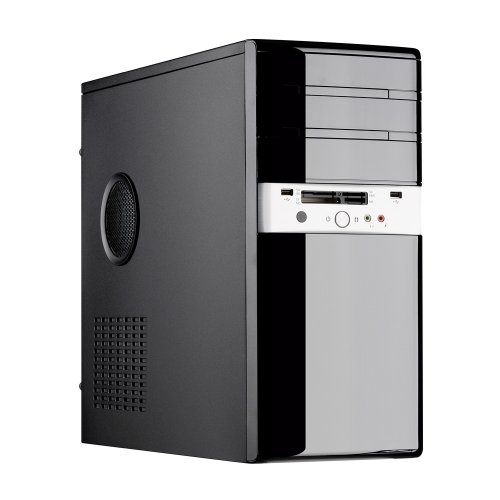 JCP Midi Tower 16 Kartenleser 25-in-1 PC Geh&auml;use (3x 5,25 externe HDD, 5x 3,5 interne HDD, USB 2.0) schwarz
