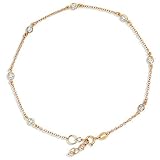 14K Gold Vermeil Cubic Zirconia CZ By The Yard Anklet Bracelet