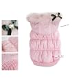 Designer Pretty Pet� Baby Pink Extreme Waterproof & Windproof Vest Jacket Coat with Detachable Baby Pink Faux Fur-Trimmed Hood , Size Medium'