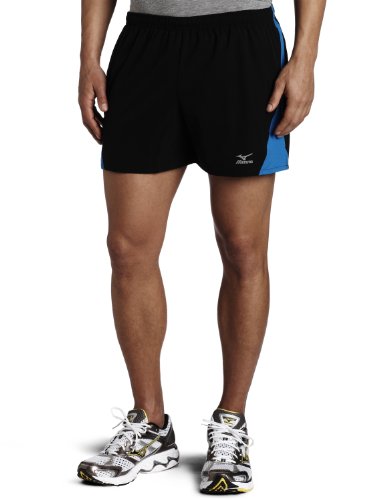 Mizuno Men's Mustang Short (Black-Reservoir Blue, Large)