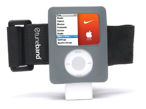 Tuneband, Grantwood Technology's Armband, Silicone Skin, and Screen Protector for iPod Nano, 3rd Generation, Compatible with Nike+iPod, GRAY.