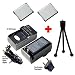 Two High Capacity (1000mAh) EN-EL19 Battery Packs & Charger Kit With Bonus Mini Tripod for Nikon Coolpix S100 S2500 S3100 S3300 S4100 S4150 S4300 Digital Cameras