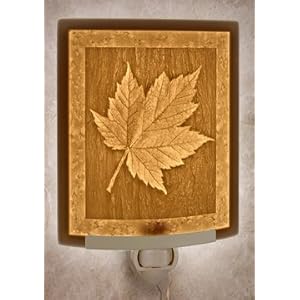 Maple Leaf Porcelain Garden Lithophane Night Light by The Porcelain Garden