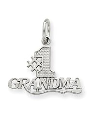 14k White Gold #1 Grandma Pendant. Metal Wt- 0.87g