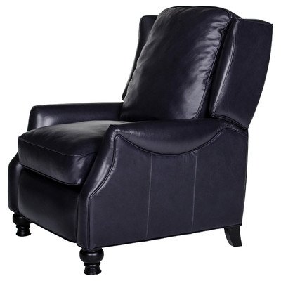 Charles Leather Wing Recliner Color: Baron Navy