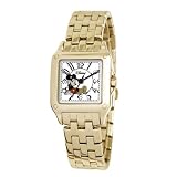 eWatchFactory Women's 51107-7-B-1 Disney Mickey Mouse Perfect Square Goldtone Bracelet Watch