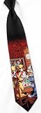 Dogs Playing Poker by RM Style black polyester ties