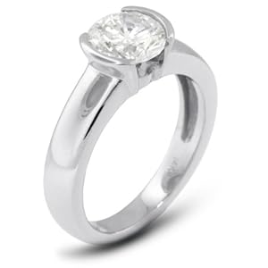 3.20 CT Exc-Cut Round H-VVS2 GIA Cert Diamond 18k Gold Tension Solitaire Engagement Ring 6.07gr