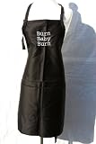 Black Embroidered Apron Burn Baby Burn