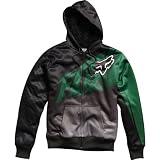 Fox Racing Enterprise Sasquatch Front Fleece Kids Hoody Zip Casual Sweatshirt w/ Free B&F Heart Sticker Bundle - White / Medium