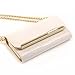 Life Sweetly White Premium Luxury Purse Handbag Case Wallet Leather with Metal Chain Strap for Apple iPhone 6 Plus 5.5 Inch