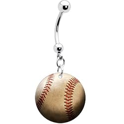 Baseball Belly Ring