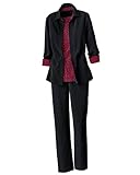 IMAGE OF Swann Peachskin 3 Piece Pants Suit, Black Print, 16P