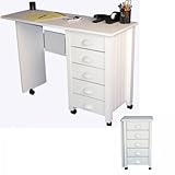 Foldaway Mobile Desk (White) (29.5"H x 43"W x 18"D)