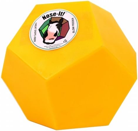 Rs Bioceuticals Nose-It! Ball Flat Slow Feeder &amp; Treat Dispenser 10 Inch Yellow 3NOSIT10YE