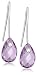 

Sterling Silver 8x5mm Briolette Amethyst Fishhook Earrings