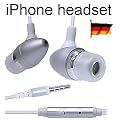 headset mit Mikrofon - earphone Kopfh�rer f�r iPhone 2G / 3G / 3GS / 4 / 4S, inear headphones, alu-matt