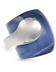 Sterling Silver Synthetic Blue Cats Eye Ring