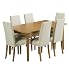 Detroit Dining Table 6 Alton Plain Leather Chairs Set