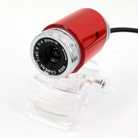 Red Cylinder Clip-On USB Webcam