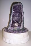 Aqua Amethyst Geode Fountain With Light And Crystal Sphere.