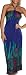 Alki'i Peacock Print Casual Evening Party Cocktail Long Maxi Dress