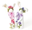 Set of 2 Stuffed Floral Easter Bunny Rabbit Figures for Hugging Wine Bottles 19"