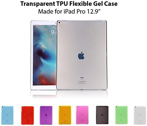 iPad Pro Clear TPU Case, iMacket - Crystal Clear Soft TPU Gel Case with Shock Absorbtion for Apple iPad Pro 12.9" (Clear Transparent)