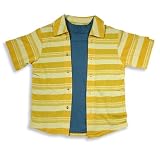 Dogwood - Toddler Boys Short Sleeve Double Layer Collared Shirt, Yellow, Blue