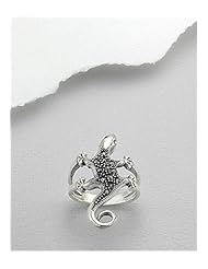 Gecko Marcasite Ring In 92.5 Sterling Silver