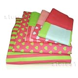 Pink Hearts Bedding 5 Pc Sheet Set Girls Room Bed Decor Sheets