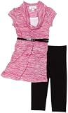 Amy Byer Girls 2-6x 2 Piece Set Short Sleeved Cowl Neck Dress