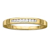 Gold Plated Sterling Silver 0.09 ct. Cubic Zirconia Wedding Band