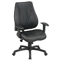 Mid Back Leather Chair Eco Black Leather