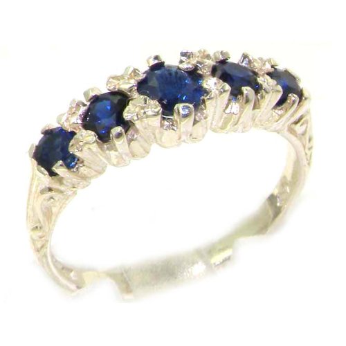 Click To Antique Style Solid Sterling Silver Natural Sapphire Ring with English Hallmarks - Finger Sizes 5 to 12 Available Details... Antique Style Solid Sterling Silver Natural Sapphire Ring with English Hallmarks - Finger Sizes 5 to 12 Available