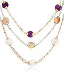 Sterling Silver Triple-Strand Dyed Freshwater Cultured Coin Pearl Necklace, 17