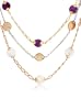 Sterling Silver Triple-Strand Dyed Freshwater Cultured Coin Pearl Necklace, 17"