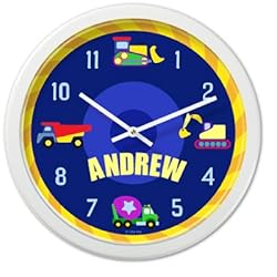 Olive Kids - Under Construction Personalized Clock (White)