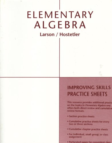 elementary algebra improving skills practice sheets includes free answer key insert